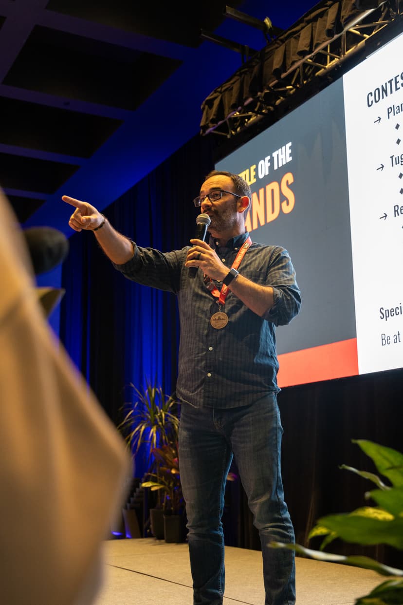 Matt Sprang speaking at an event